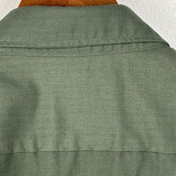Propper® Men Green Tactical Shirt Large Long Sleeve Milt Work Uniform Button Up - Picture 9 of 9